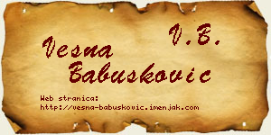 Vesna Babušković vizit kartica